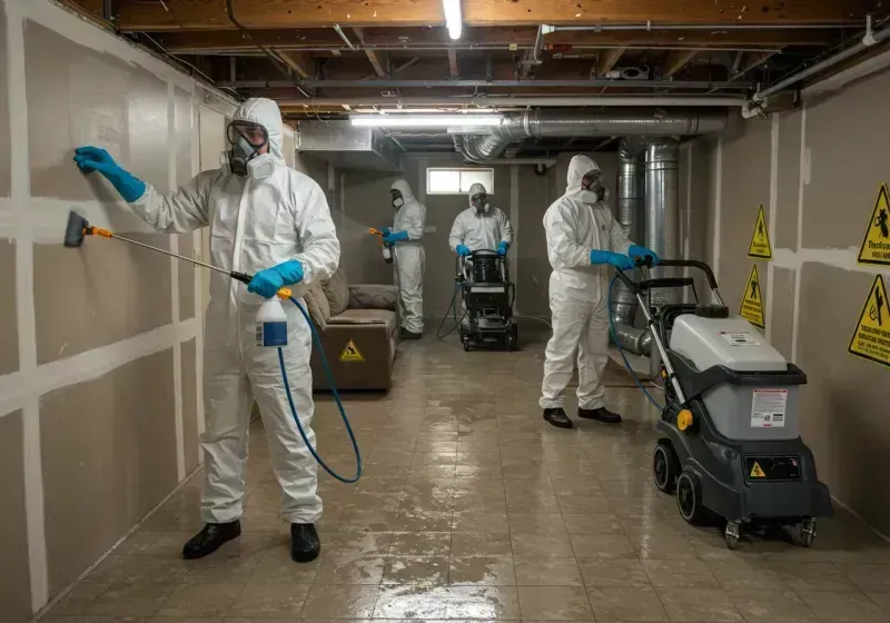 Basement Moisture Removal and Structural Drying process in Quartz Hill, CA